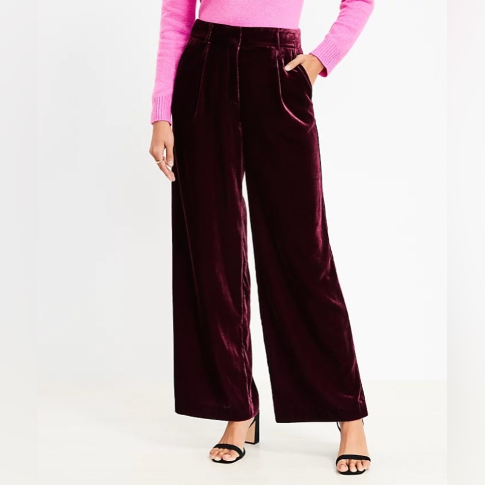 NWT Loft Wide Leg Velvet Pants